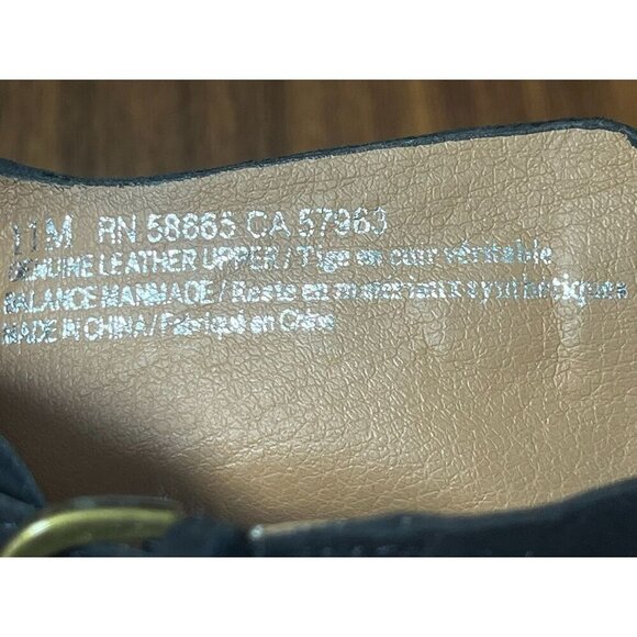 Halogen Suede Shoe 11 Black Wedge Buckle Sandal Heel Neutral Indie Hippie Boho - Picture 13 of 16